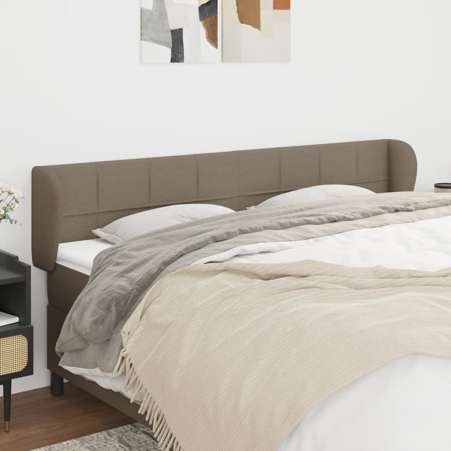 Hoofdbord met randen 163x23x78/88 cm stof taupe 163 x 23 x 78/88 cm Taupe