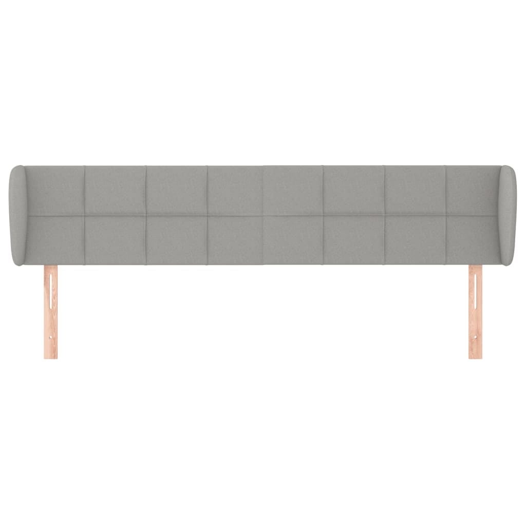 Hoofdbord met randen 183x23x78/88 cm stof lichtgrijs 183 x 23 x 78/88 cm Lichtgrijs