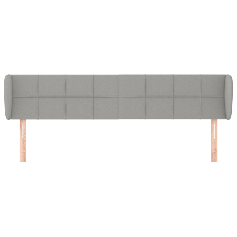 Hoofdbord met randen 183x23x78/88 cm stof lichtgrijs 183 x 23 x 78/88 cm Lichtgrijs