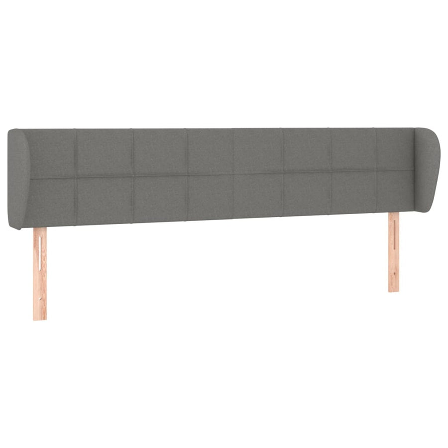 Hoofdbord met randen 183x23x78/88 cm stof donkergrijs 183 x 23 x 78/88 cm Donkergrijs