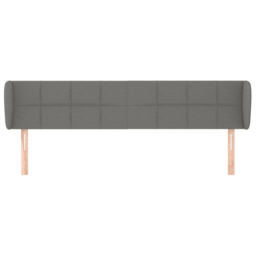 Hoofdbord met randen 183x23x78/88 cm stof donkergrijs 183 x 23 x 78/88 cm Donkergrijs