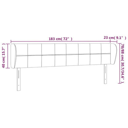 Hoofdbord met randen 183x23x78/88 cm stof donkerbruin 183 x 23 x 78/88 cm Donkerbruin