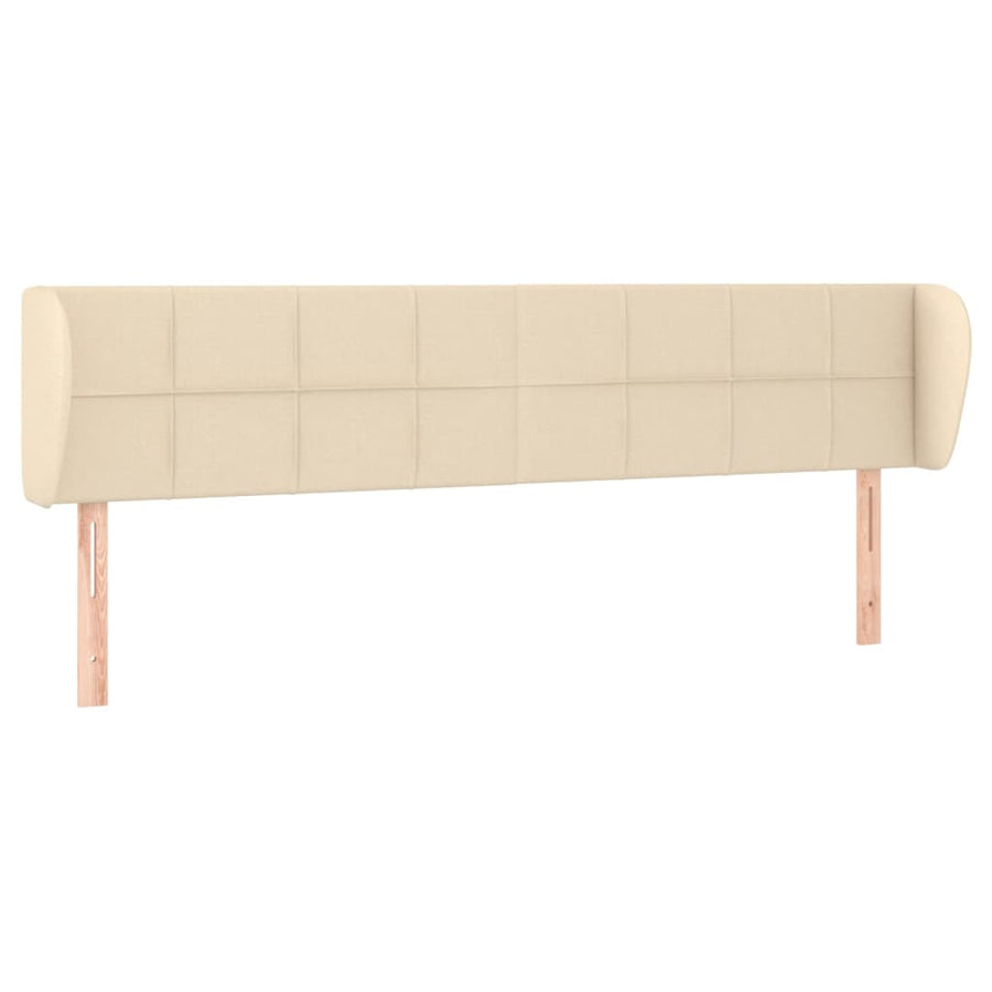 Hoofdbord met randen 183x23x78/88 cm stof crèmekleurig 183 x 23 x 78/88 cm Crème