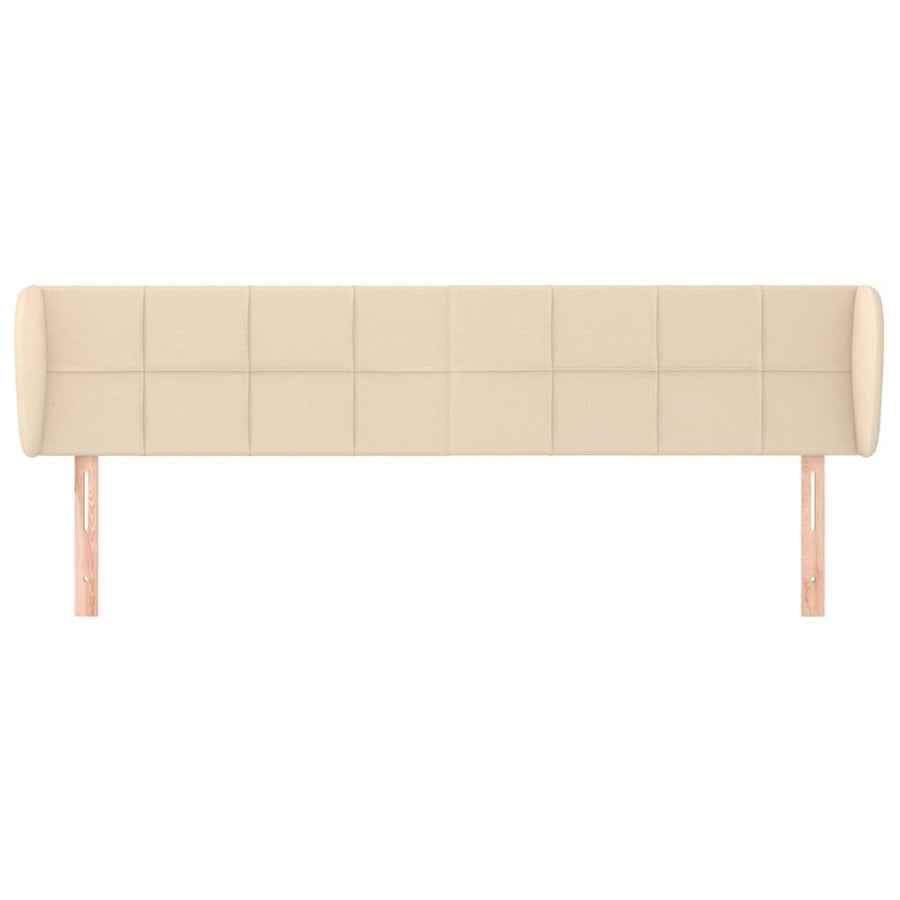 Hoofdbord met randen 183x23x78/88 cm stof crèmekleurig 183 x 23 x 78/88 cm Crème