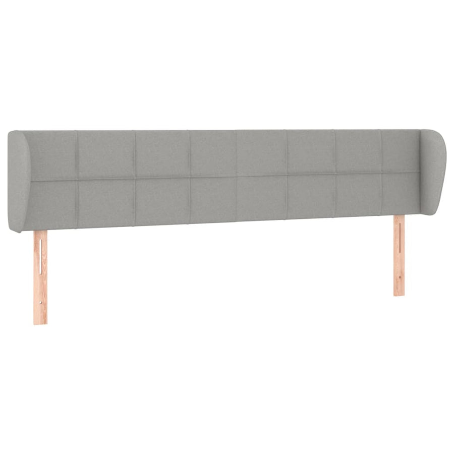 Hoofdbord met randen 203x23x78/88 cm stof lichtgrijs 203 x 23 x 78/88 cm Lichtgrijs