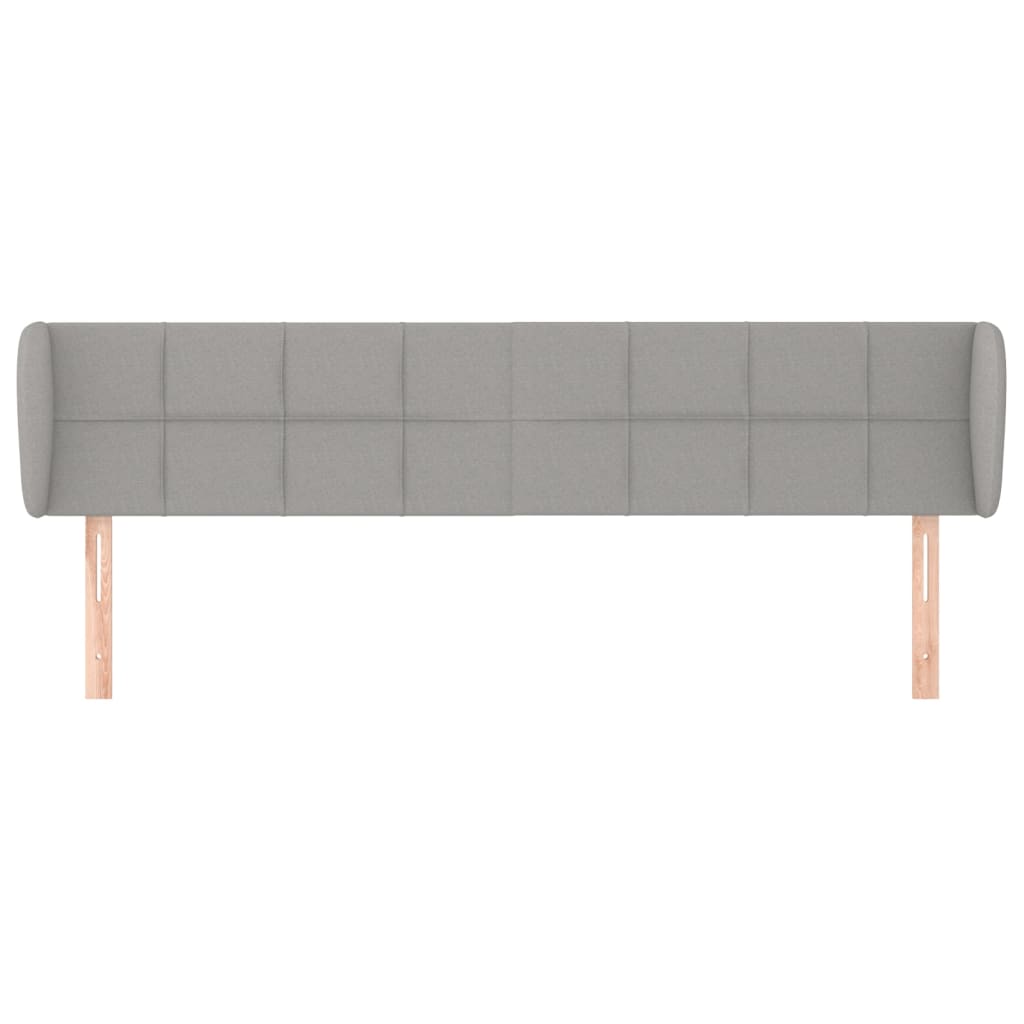 Hoofdbord met randen 203x23x78/88 cm stof lichtgrijs 203 x 23 x 78/88 cm Lichtgrijs
