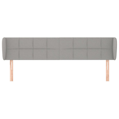 Hoofdbord met randen 203x23x78/88 cm stof lichtgrijs 203 x 23 x 78/88 cm Lichtgrijs