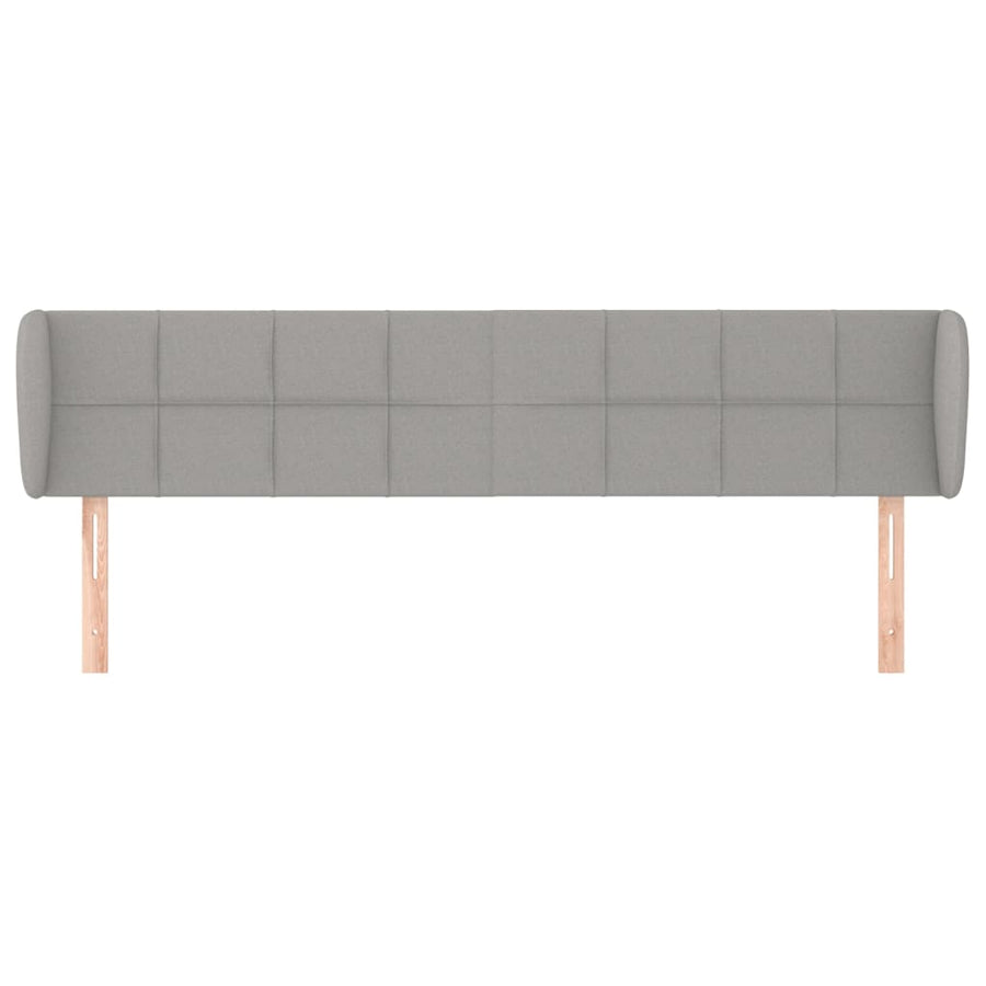 Hoofdbord met randen 203x23x78/88 cm stof lichtgrijs 203 x 23 x 78/88 cm Lichtgrijs