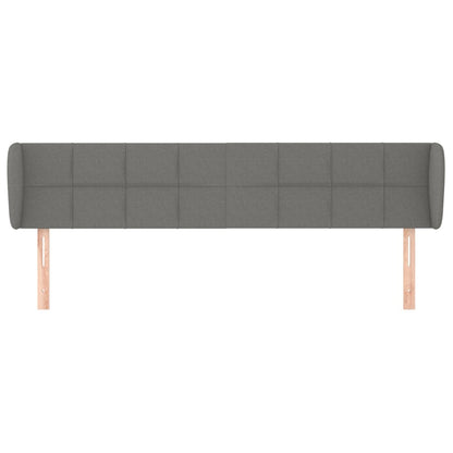 Hoofdbord met randen 203x23x78/88 cm stof donkergrijs 203 x 23 x 78/88 cm Donkergrijs