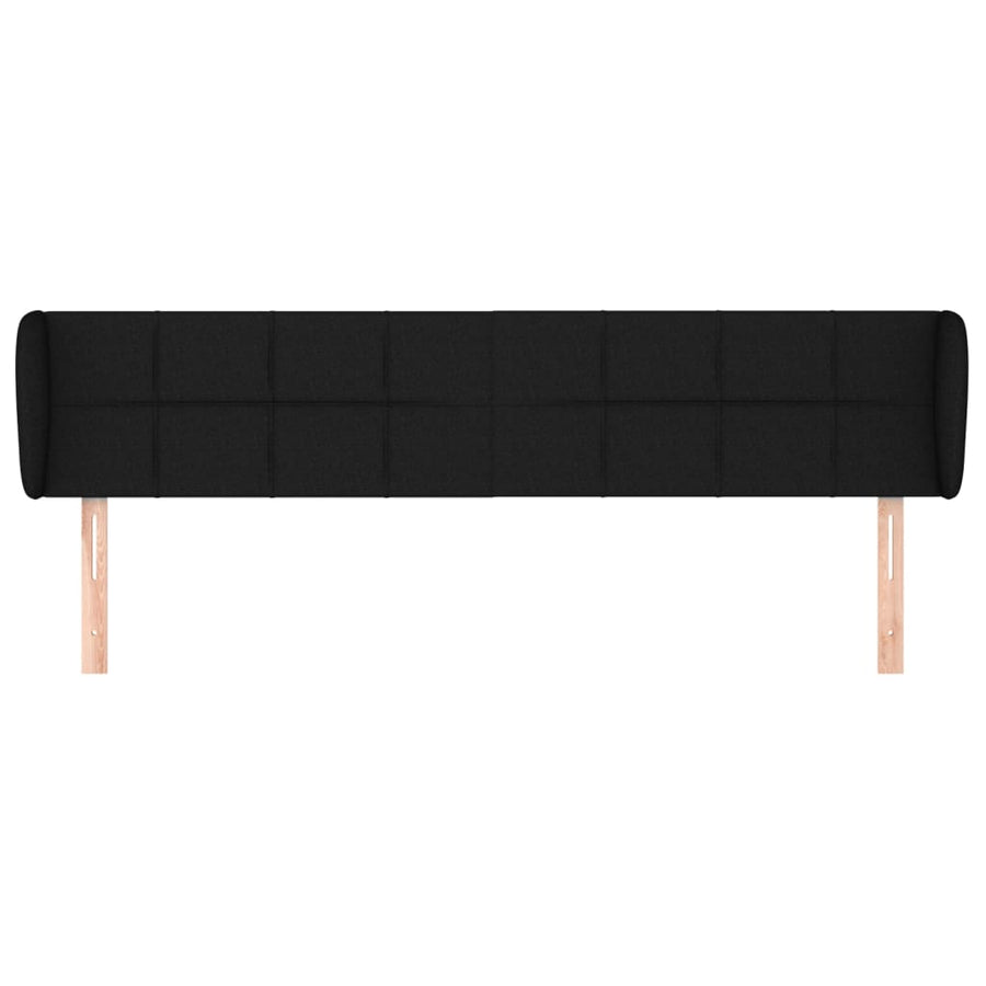 Hoofdbord met randen 203x23x78/88 cm stof zwart 203 x 23 x 78/88 cm Zwart