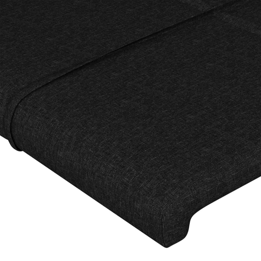 Hoofdbord met randen 203x23x78/88 cm stof zwart 203 x 23 x 78/88 cm Zwart