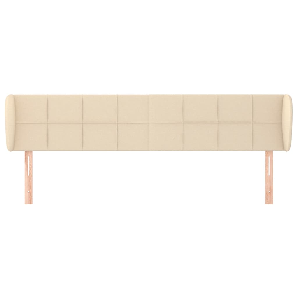 Hoofdbord Met Randen Stof Kleurig 203 x 23 x 78/88 cm Crème