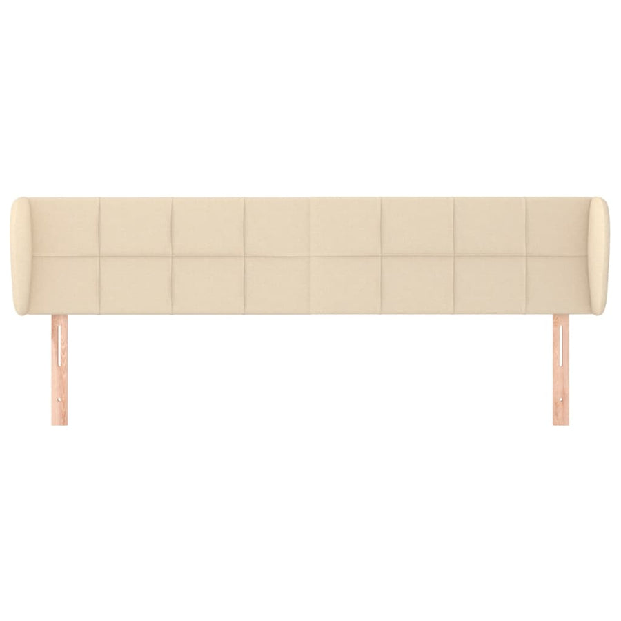 Hoofdbord Met Randen Stof Kleurig 203 x 23 x 78/88 cm Crème
