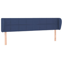 Hoofdbord met randen 203x23x78/88 cm stof blauw 203 x 23 x 78/88 cm Blauw