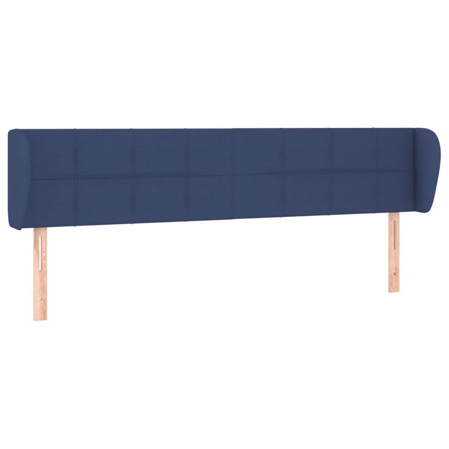 Hoofdbord met randen 203x23x78/88 cm stof blauw 203 x 23 x 78/88 cm Blauw