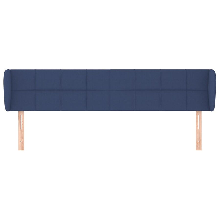 Hoofdbord met randen 203x23x78/88 cm stof blauw 203 x 23 x 78/88 cm Blauw