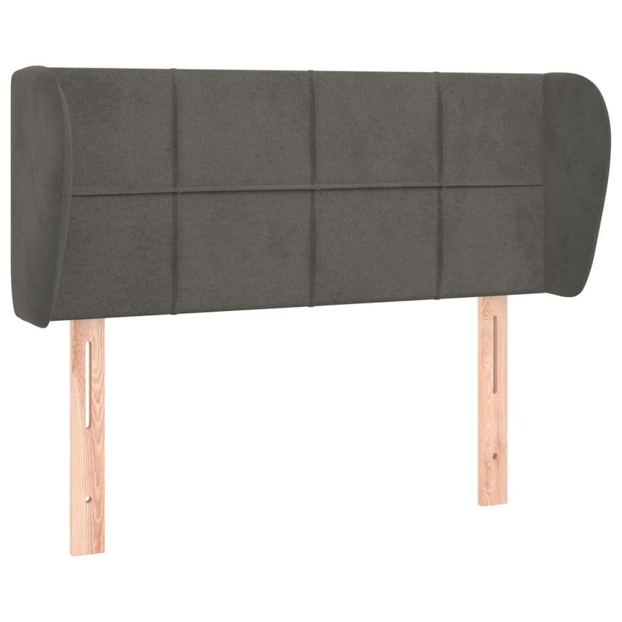 Hoofdbord Met Randen Fluweel 83 x 23 x 78/88 cm Donkergrijs