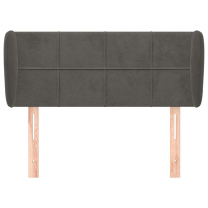 Hoofdbord Met Randen Fluweel 83 x 23 x 78/88 cm Donkergrijs