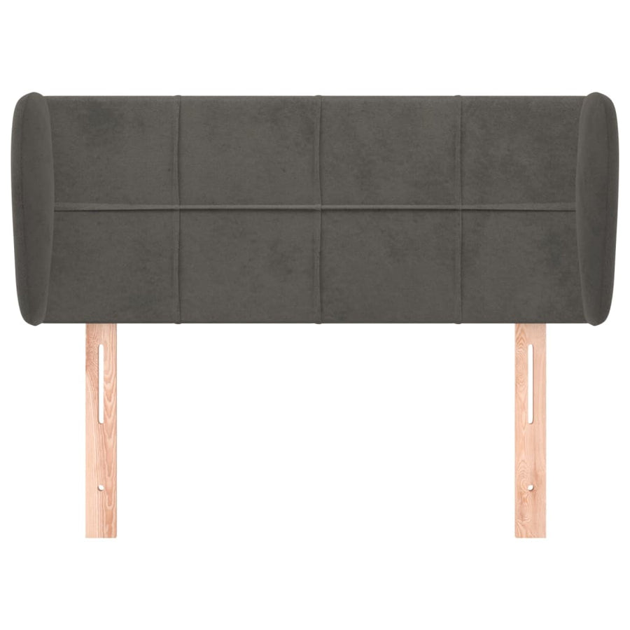 Hoofdbord Met Randen Fluweel 83 x 23 x 78/88 cm Donkergrijs