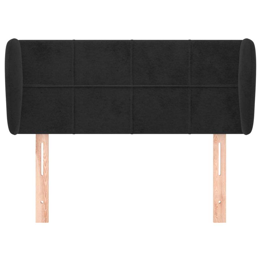 Hoofdbord met randen 83x23x78/88 cm fluweel zwart 83 x 23 x 78/88 cm Zwart