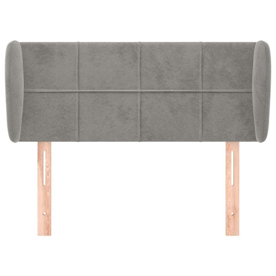 Hoofdbord Met Randen Fluweel 93 x 23 x 78/88 cm Lichtgrijs