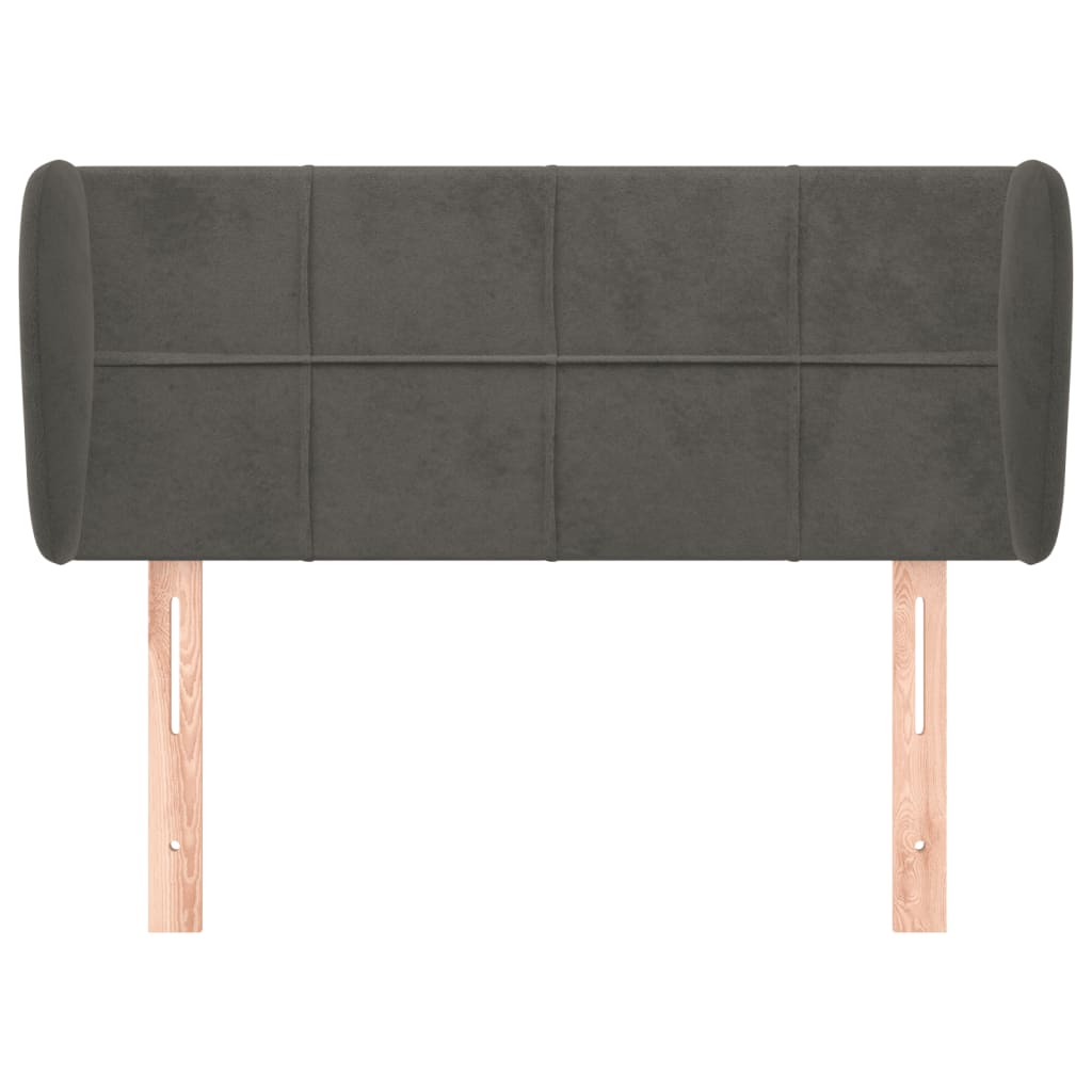 Hoofdbord met randen 93x23x78/88 cm fluweel donkergrijs 93 x 23 x 78/88 cm Donkergrijs