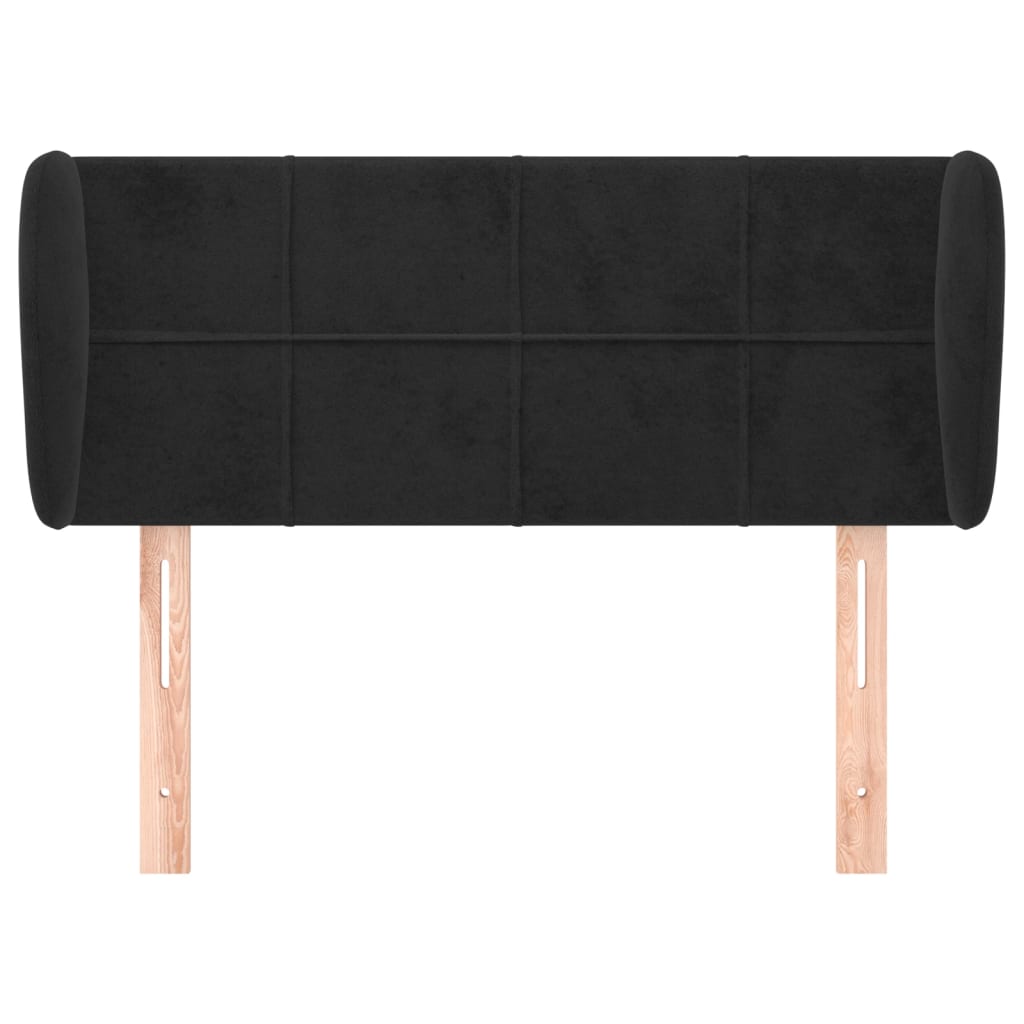 Hoofdbord met randen 93x23x78/88 cm fluweel zwart 93 x 23 x 78/88 cm Zwart