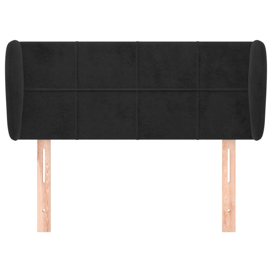 Hoofdbord met randen 93x23x78/88 cm fluweel zwart 93 x 23 x 78/88 cm Zwart