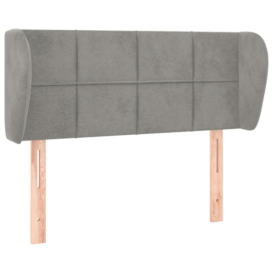 Hoofdbord met randen 103x23x78/88 cm fluweel lichtgrijs 103 x 23 x 78/88 cm Lichtgrijs