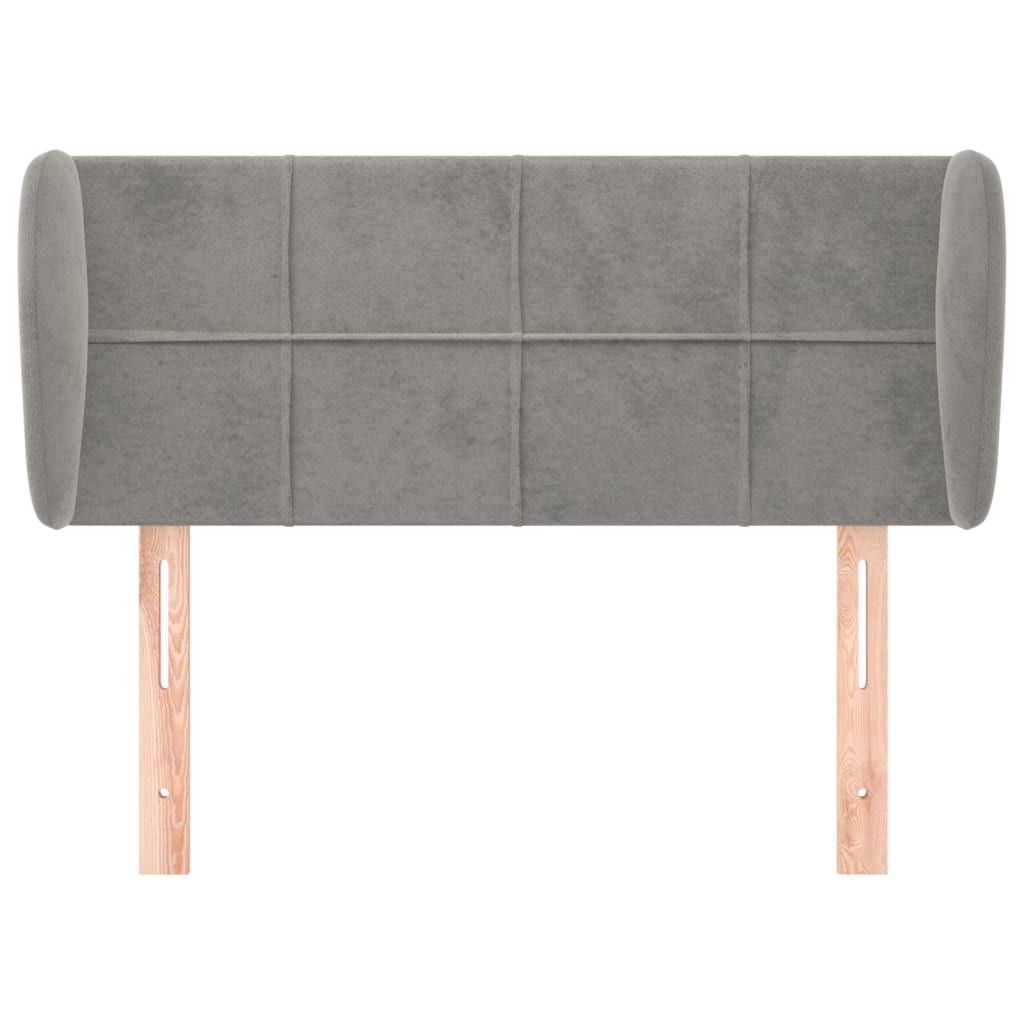 Hoofdbord met randen 103x23x78/88 cm fluweel lichtgrijs 103 x 23 x 78/88 cm Lichtgrijs