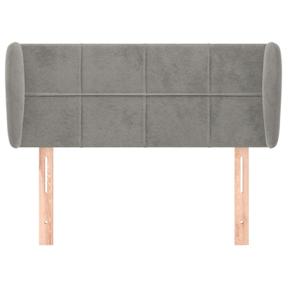 Hoofdbord met randen 103x23x78/88 cm fluweel lichtgrijs 103 x 23 x 78/88 cm Lichtgrijs