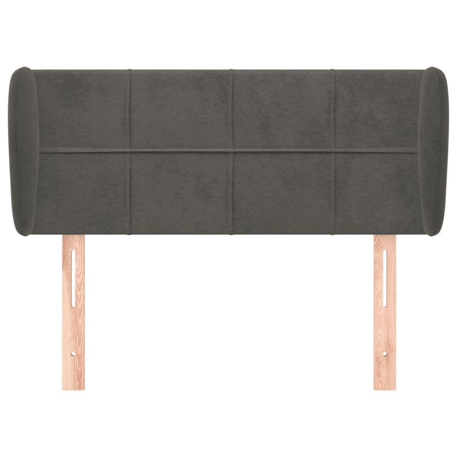 Hoofdbord met randen 103x23x78/88 cm fluweel donkergrijs 103 x 23 x 78/88 cm Donkergrijs