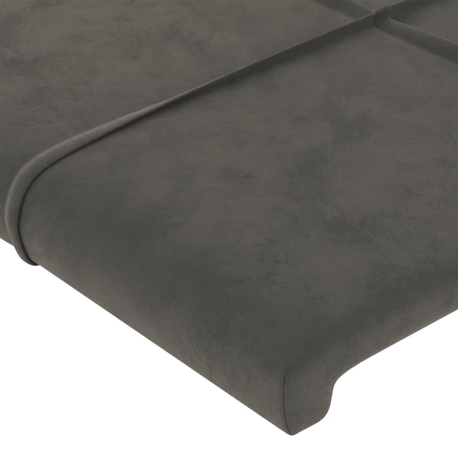Hoofdbord met randen 103x23x78/88 cm fluweel donkergrijs 103 x 23 x 78/88 cm Donkergrijs
