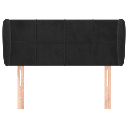 Hoofdbord met randen 103x23x78/88 cm fluweel zwart 103 x 23 x 78/88 cm Zwart