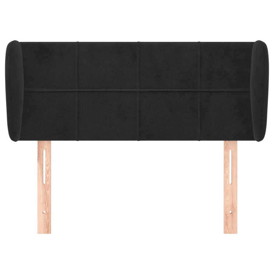 Hoofdbord met randen 103x23x78/88 cm fluweel zwart 103 x 23 x 78/88 cm Zwart