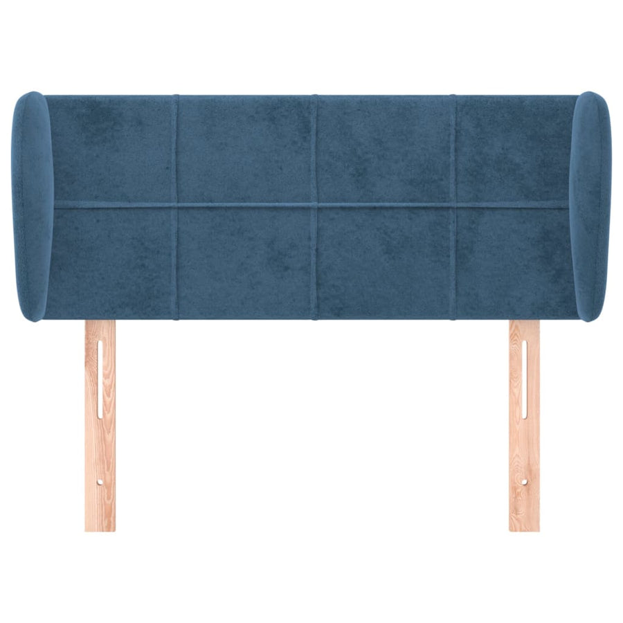 Hoofdbord Met Randen Fluweel 1 103 x 23 x 78/88 cm Donkerblauw