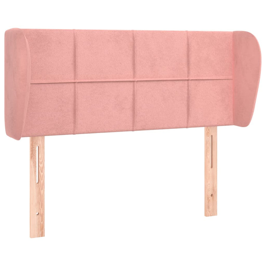 Hoofdbord Met Randen 103X23X78/88 Cm Fluweel Roze 103 x 23 x 78/88 cm