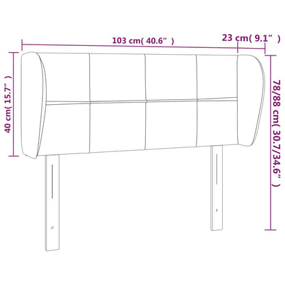 Hoofdbord Met Randen 103X23X78/88 Cm Fluweel Roze 103 x 23 x 78/88 cm