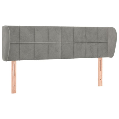 Hoofdbord Met Randen Fluweel 147 x 23 x 78/88 cm Lichtgrijs
