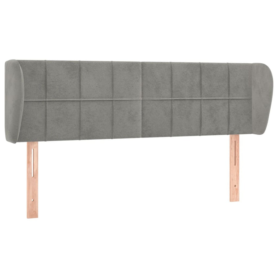 Hoofdbord Met Randen Fluweel 147 x 23 x 78/88 cm Lichtgrijs