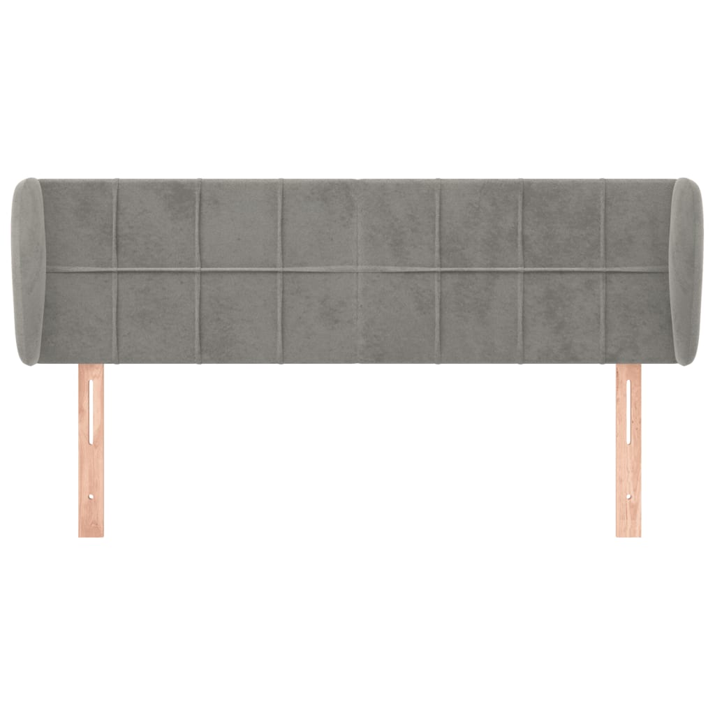 Hoofdbord Met Randen Fluweel 147 x 23 x 78/88 cm Lichtgrijs