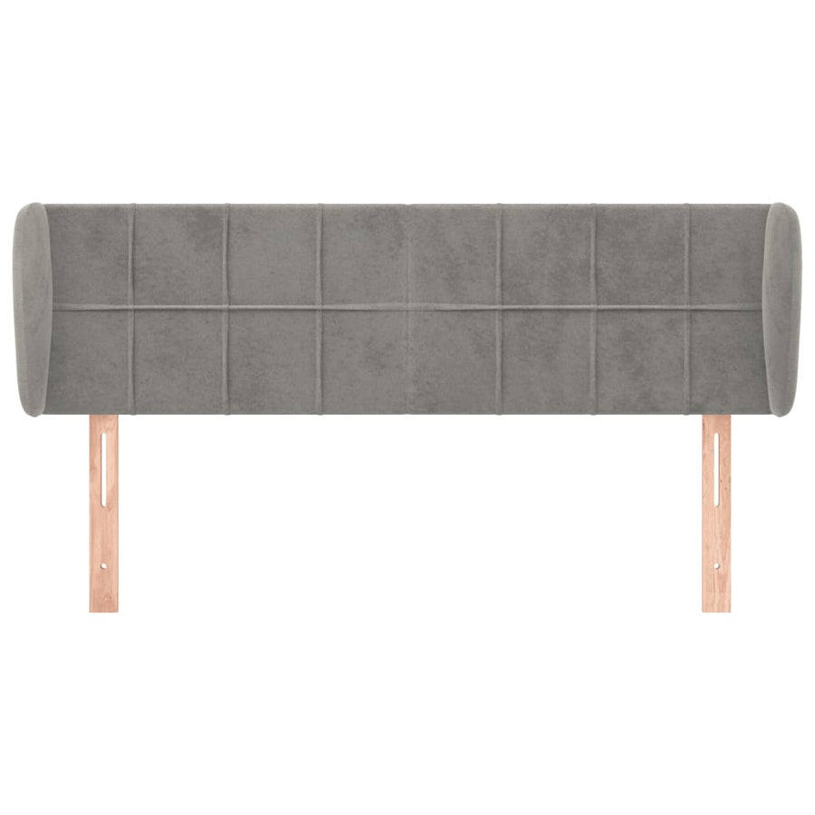 Hoofdbord Met Randen Fluweel 147 x 23 x 78/88 cm Lichtgrijs