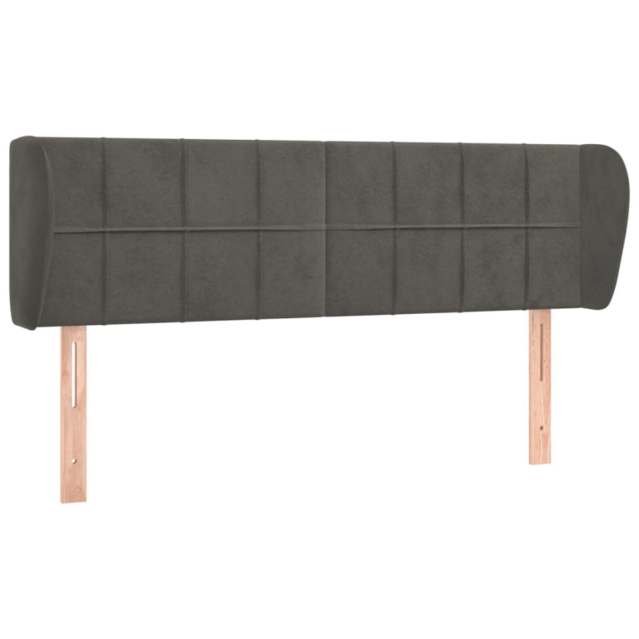 Hoofdbord met randen 147x23x78/88 cm fluweel donkergrijs 147 x 23 x 78/88 cm Donkergrijs