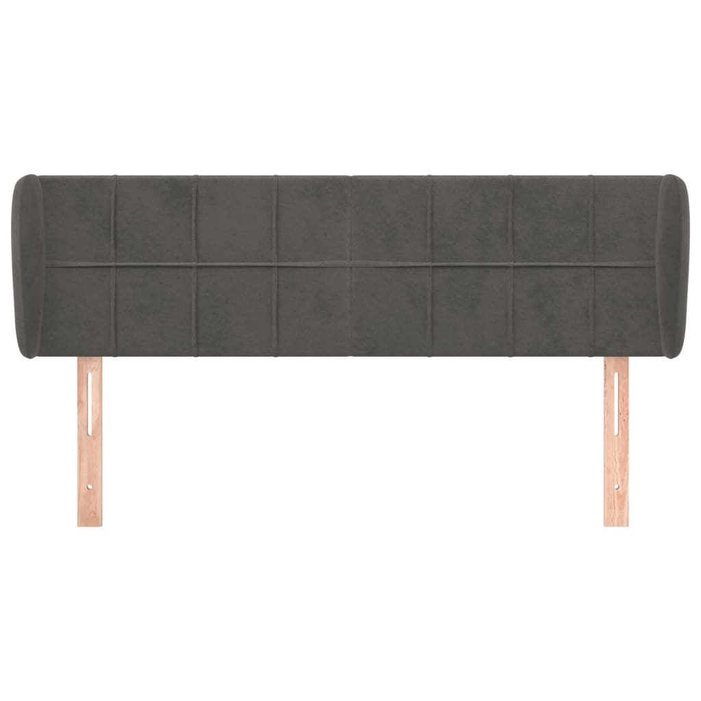 Hoofdbord met randen 147x23x78/88 cm fluweel donkergrijs 147 x 23 x 78/88 cm Donkergrijs