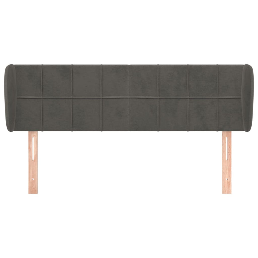 Hoofdbord met randen 147x23x78/88 cm fluweel donkergrijs 147 x 23 x 78/88 cm Donkergrijs