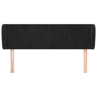 Hoofdbord met randen 147x23x78/88 cm fluweel zwart 147 x 23 x 78/88 cm Zwart