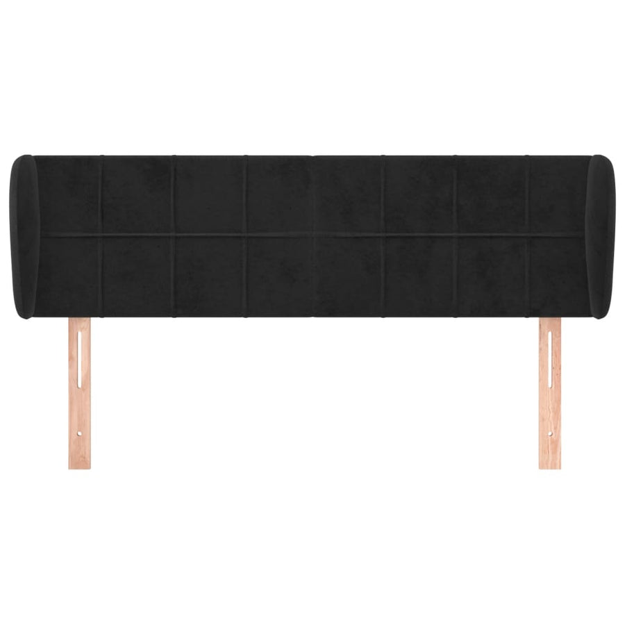 Hoofdbord met randen 147x23x78/88 cm fluweel zwart 147 x 23 x 78/88 cm Zwart
