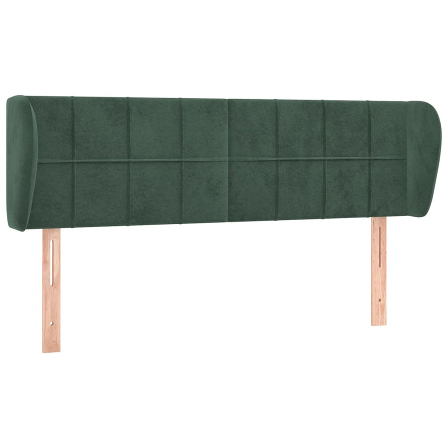 Hoofdbord met randen 147x23x78/88 cm fluweel donkergroen 147 x 23 x 78/88 cm Donkergroen