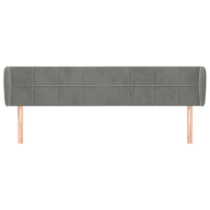 Hoofdbord met randen 163x23x78/88 cm fluweel lichtgrijs 163 x 23 x 78/88 cm Lichtgrijs