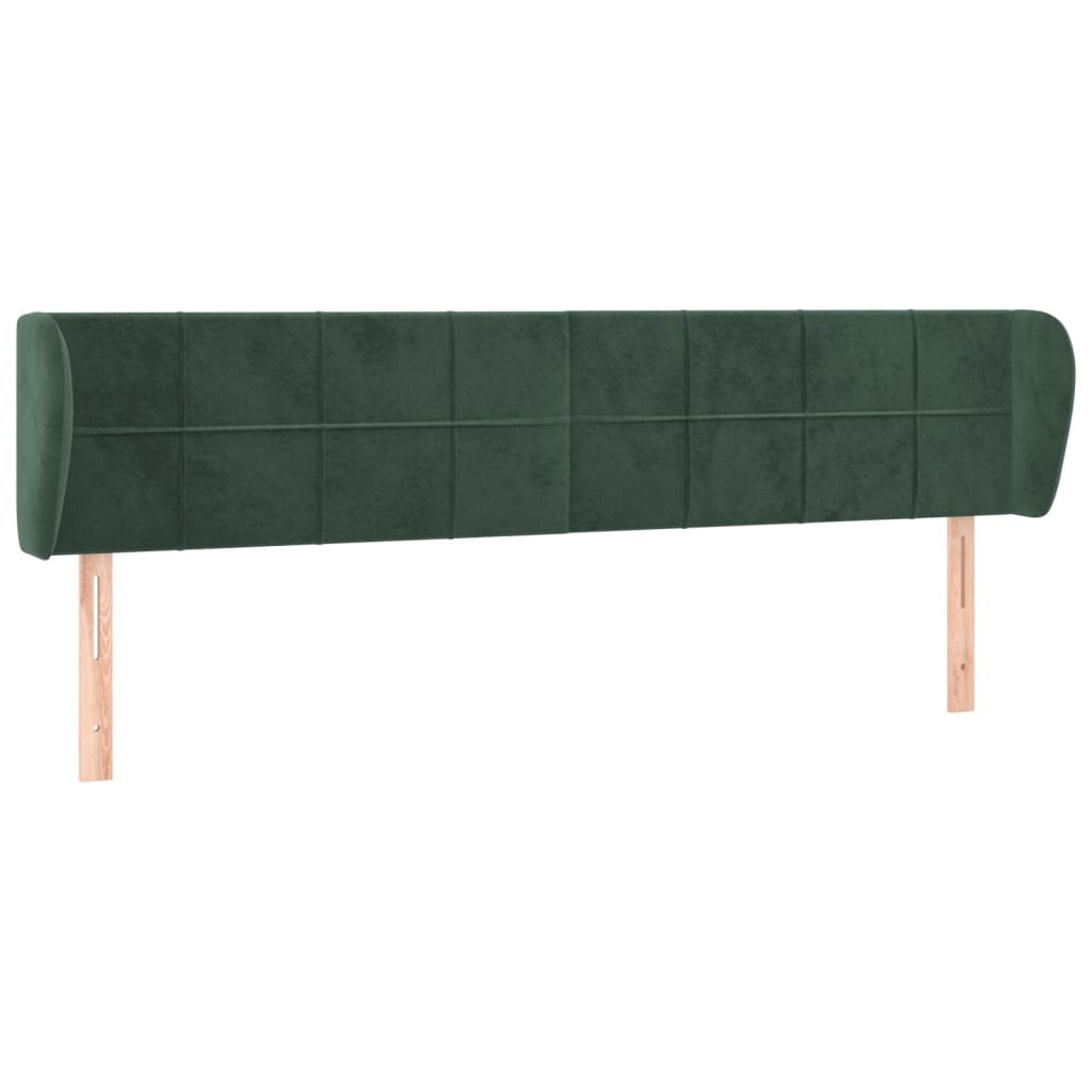 Hoofdbord met randen 163x23x78/88 cm fluweel donkergroen 163 x 23 x 78/88 cm Donkergroen
